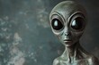 © moo - Extraterrestrial being with human-like characteristics for science fiction illustrations or futuristic sci-fi book covers. Grey alien portrait isolated, space visitor sculpture.