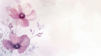 Aufkleber - Delicate pastel floral design featuring soft pink and lavender blooms for feminine elegance in decor