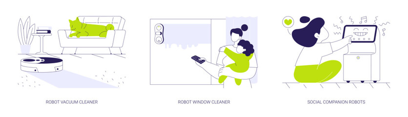 Poster - Home robotics abstract concept vector illustrations.