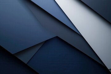 Poster - Structured geometric background showcasing shades of navy blue, gray, and white in balanced layout representing governance and stability