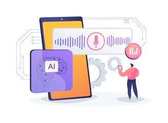 Poster - ai voice recognition abstract concept vector illustration.