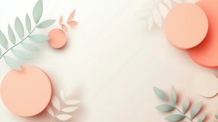 Aufkleber - Modern minimalist design featuring soft geometric shapes and pastel tones, creating an elegant and serene backdrop ideal for creative projects