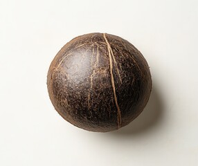 Poster - Unique and Textured Brown Sphere on Light Background Perfect for Artistic and Minimalistic Stock Photography