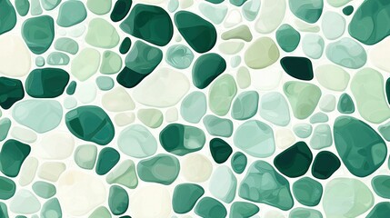 Wall Mural - green and white wallpaper with small rocks on its sides in focus