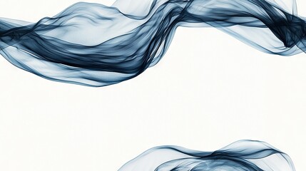 Wall Mural - a white background with blue smoke forming a wavy pattern on both sides and appearing on the right s