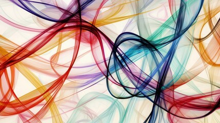 Poster - flowing lines in vibrant colors weave together to form intricate patterns, showcasing a blend of red