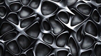 Poster - Unique and detailed surface displaying an interplay of black and silver tones, creating a modern and organic appearance that draws the eye