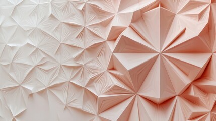 Poster - Textured surfaces display a variety of geometric shapes in soft pastel colors, showcasing intricate folds and depth that capture attention in any setting