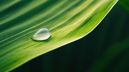 Wall Mural - a high-resolution image of a leaf's droplet of water