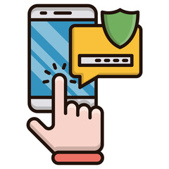 Poster - Secure Your Digital Life With A Simple Tap A Reassuring Shield Protects Your Password, Bright And Friendly Design