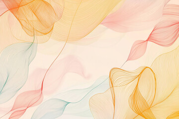 Poster - Abstract pastel wave background design elegant flowing lines soft colors modern art artistic image