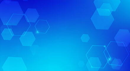 Poster - Geometric presentation banner for business conference. Abstract technology wallpaper. Futuristic hexagonal background with gradient. Elegant digital template for web design.