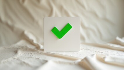 Poster - on a light, abstract background, a basic sign displaying a check is presented. a simple notion