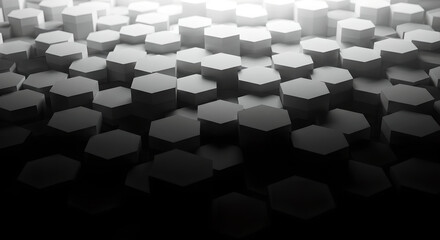 Poster - Abstract hexagonal prism design. Modern geometric background for business presentation, technology backdrop and creative projects. Futuristic illustration.