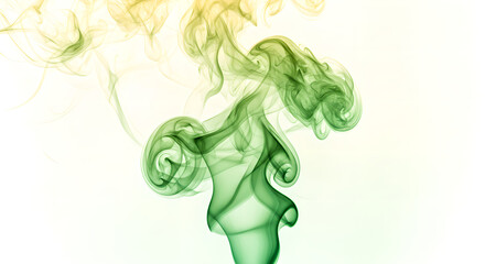 Poster - Abstract green smoke art for meditation practice, spiritual designs, modern poster background, or nature-inspired graphic. Serene and calming visual journey.