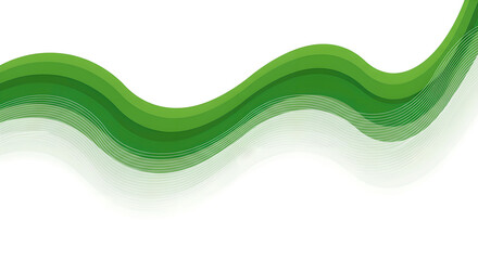 Poster - Wavy green layers for environmental and health design. Eco presentation background with blended lines. Fresh pattern for spring celebration card decoration.