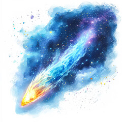 Wall Mural - comet is shooting through the sky, leaving a trail of fire behind it. the image is a beautiful repre