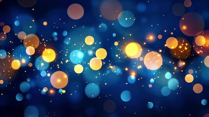 Poster - Dynamic dark blue background with flowing particles creates a mesmerizing abstract ambiance, Abstract blue rotating background with sunrays and moving particles