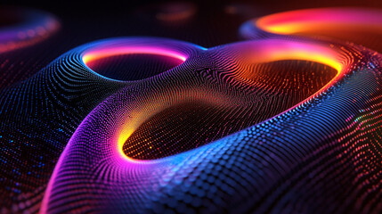 Poster - Abstract colorful swirling particle wave background design red dark blue pink light style energy