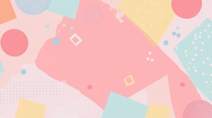Poster - Vector flat pastel color background with a geometric pattern and dots for presentation, banner, or cover design