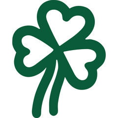 Poster - Green clover with three leaves a shamrock a symbol of Ireland and Saint Patrick's Day isolated on white background. Clover is a plant with three leaves a symbol of good luck