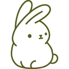Poster - Cute rabbit illustration of a rabbit with simple lines and adorable features a charming and minimalist design perfect for conveying a sense of warmth and playfulness in any creative project