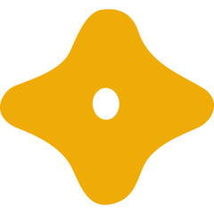 Poster - Abstract yellow shape with a hole in the center is a graphic design element with rounded edges and a simple geometric form abstract shape graphic element abstract shapes