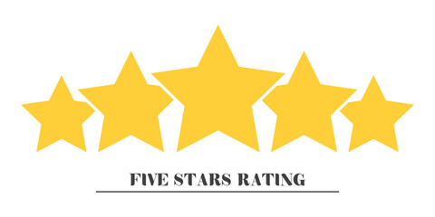 Wall Mural - Five stars customer product rating review flat icon for apps and websites