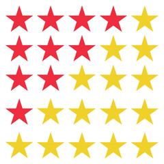 Wall Mural - Five stars customer product rating review flat icon for apps and websites