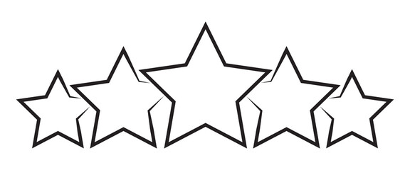 Wall Mural - Five stars customer product rating review icon, black five starts rating review illustration for web and app. Vector