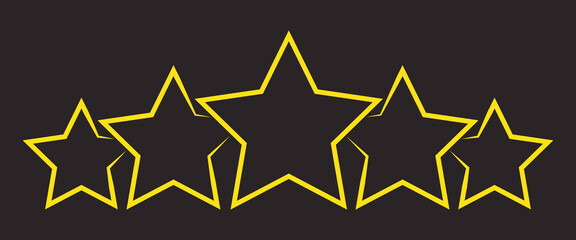 Wall Mural - Five stars customer product rating review flat icon for apps and websites