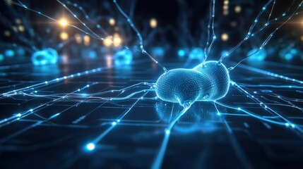 Poster - Neural networks in action exploring digital connections virtual environment 3d visualization futuristic concept