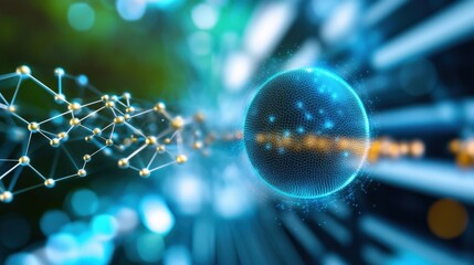 Poster - Exploring quantum technologies innovative science concepts in a digital environment abstract visualization futuristic view