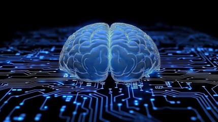 Concept of a Brain-Computer Interface with a Futuristic Circuit Background