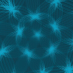 Aufkleber - Digital illustration of abstract geometric shapes with intertwining oval shapes of glowing blue lines, creating lightness and airiness. 3d rendering