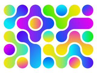 Poster - set of vibrant gradient liquid circle blobs. colorful modern dynamic flowing geometric forms. metaba