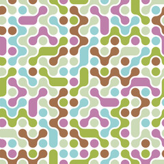 Poster - Liquid metaball seamless pattern with geometric blobs. Trendy dynamic circles background. Ideal for branding, web, cover, banner, poster, packaging, textile print, creative design