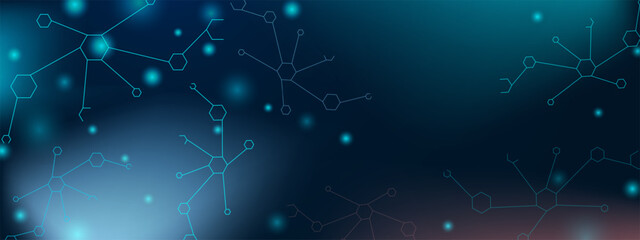 Poster - Chemical science background with molecular structure and genetic research for healthcare and medicine design concept