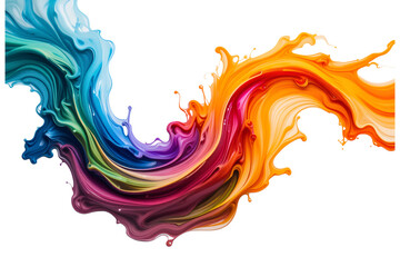 Canvas Print - vibrant fluid art creation studio abstract design colorful swirls close-up aesthetic, isolated on wh