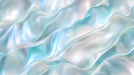 Wall Mural - light blue mother of pearl texture with wavy patterns for serene designs. oceanic glimmer. illustrat