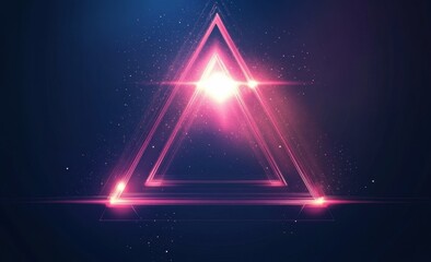 Poster - dark blue background with triangular shapes and light effects for a modern presentation design templ