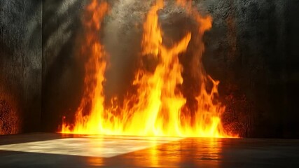 Wall Mural - inferno: a fiery digital artwork of an enflamed room