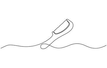 Aufkleber - Continuous drawing of comb in simple linear style for symbol, One line drawing of comb.one line drawing of hair comb.single line vector illustration.