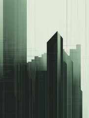 Leinwandbilder - Abstract financial concepts represented by minimalist charts on a muted background highlighting data intersections and clean aesthetics