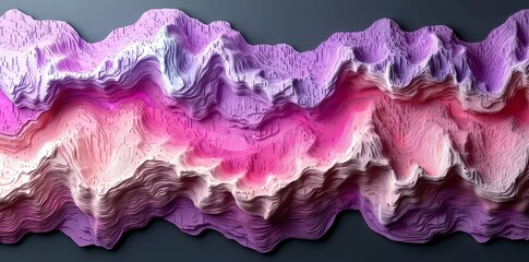 Poster - An abstract spiral spline line against a purple background, designed as a 3D desktop wallpaper