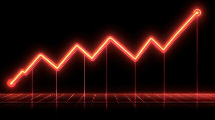 Poster - Neon Graph Illustrating Positive Trend in Data Analysis