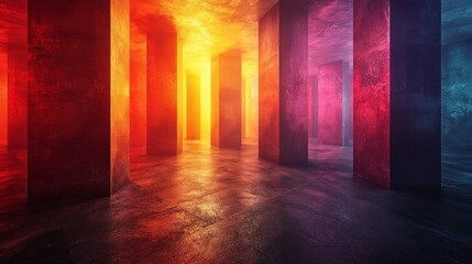 Poster - A black background adorned with fluid multicolored lines creating an abstract effect