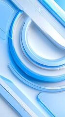 Leinwandbilder - Abstract Circles and Lines in Blue and White Modern Design