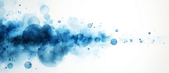 Poster - Abstract background featuring a blue-green color, grunge texture, and a geometric circle pattern in pastel blue modern graphic style