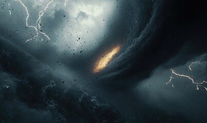 Wall Mural - a stormy sky with a large hole in the middle